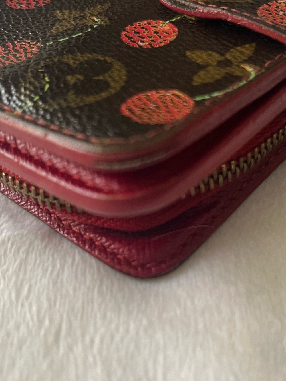 Louis Vuitton Monogram Cerises Compact Wallet - Brown/Red - Picture 4 of 7